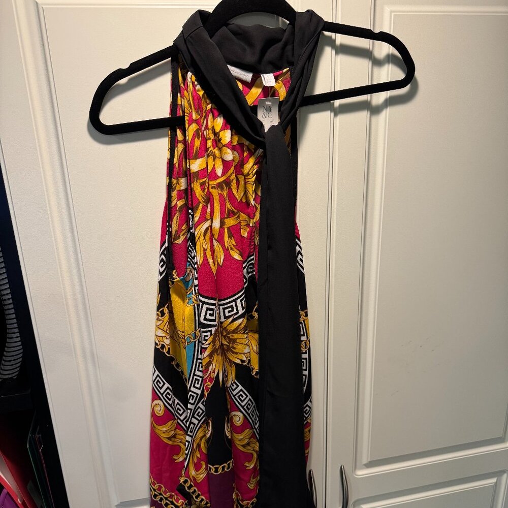 New New York & Co Women's Size Large Sleeveless BLouse-Multi Color Print